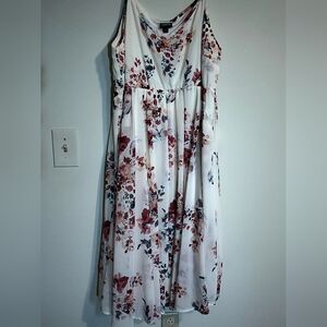 Torrid White and Pink Floral Maxi Dress